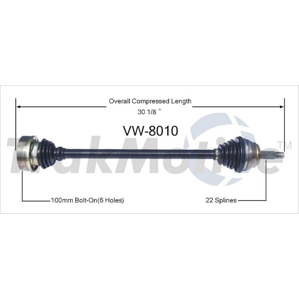 Surtrack Axle Cv Axle Shaft, Vw-8010 VW-8010 - main